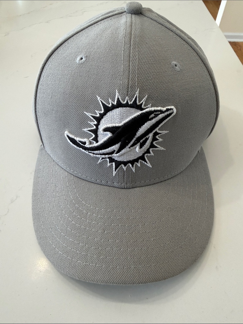 Gray Miami Dolphins New Era 9Fifty Snapback Hat with Embroidered Logo